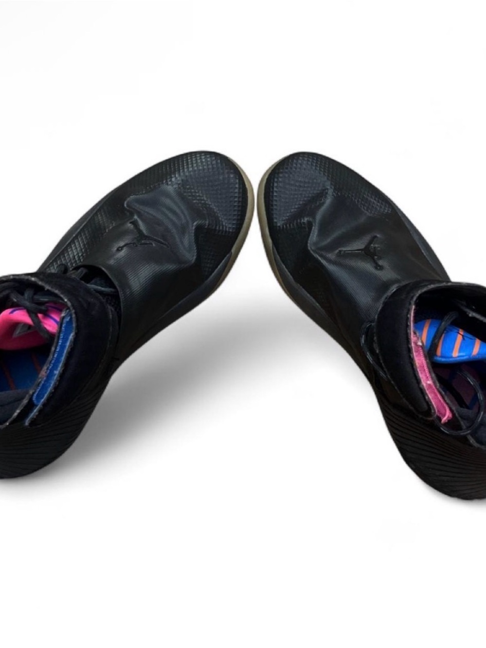 Jordan Black Slip-On Sneakers with Pink and Blue Accents